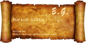 Burics Gitta névjegykártya